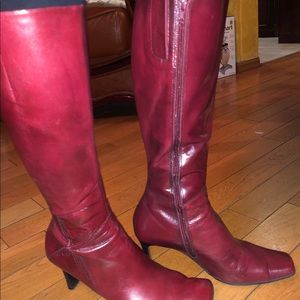 Burgundy Heeled Boots